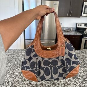 Stylish Brown and Gray Designer Handbag